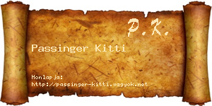 Passinger Kitti névjegykártya